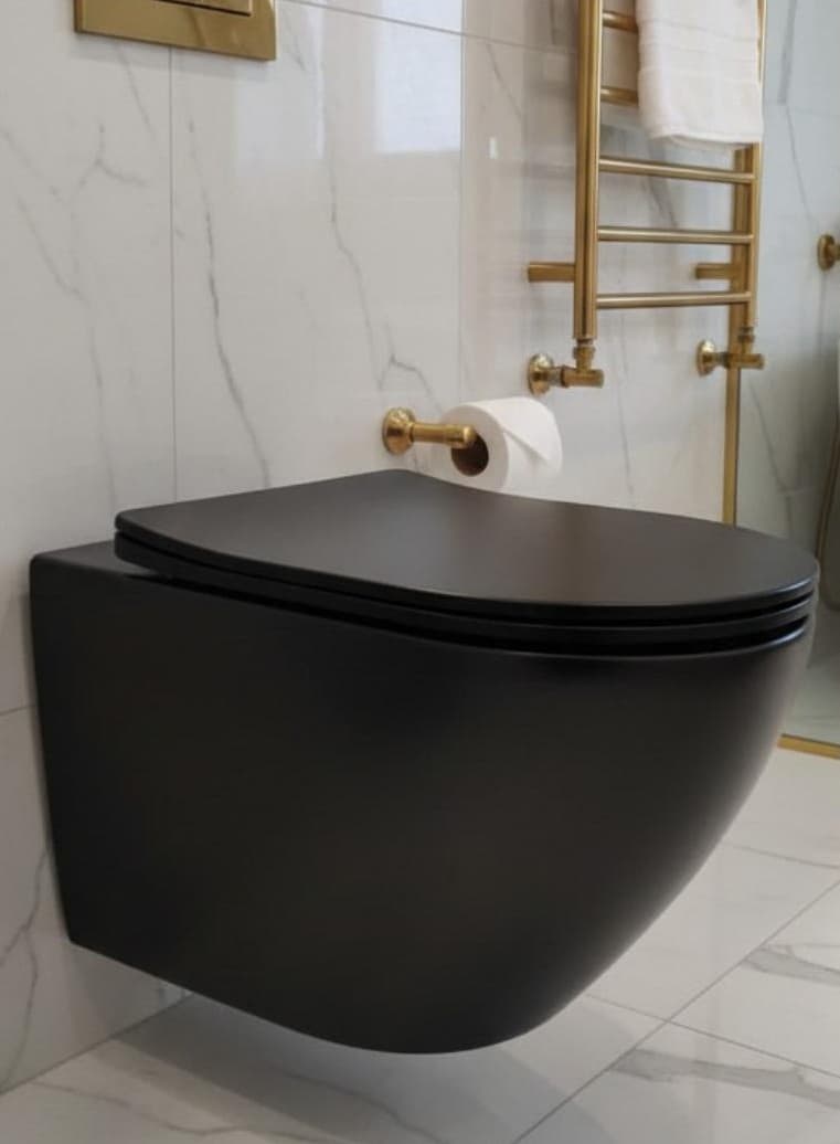 Designer Wall Hung Toilet | Size: 490x370x370mm | Finish: Matte | Soft Close Seat Cover Included | Recommended Buy: PS-317 Designer Wash Basin (sold separately)