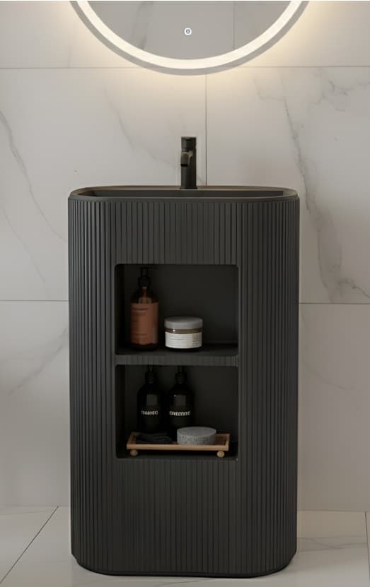 Designer Free Standing Wash Basin | Floor Mounted | Size: 550x400x860mm | Finish: