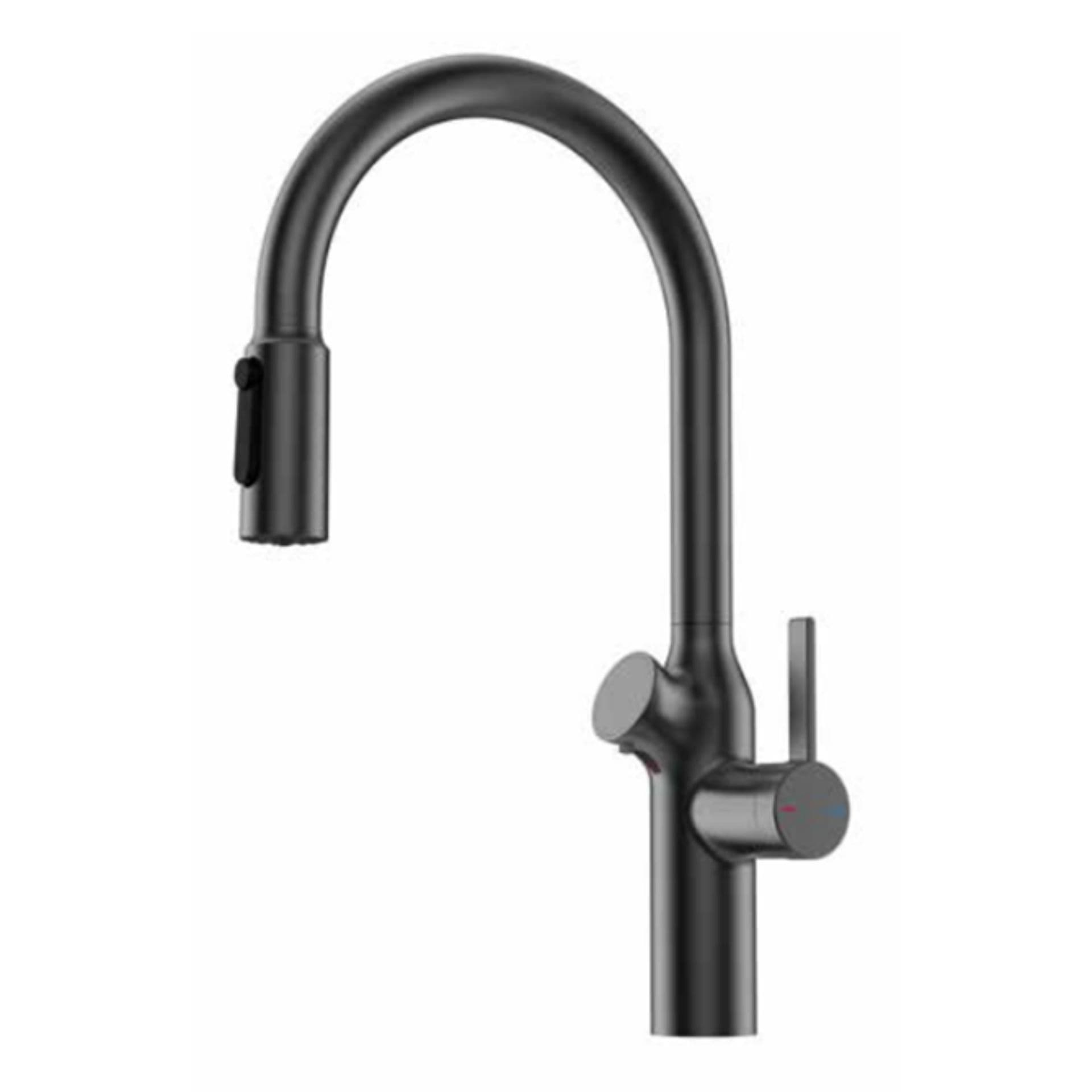 Kitchen Faucet Pull Out Type (Hot, Cold, RO & Soap) | Finish: Gun Metal