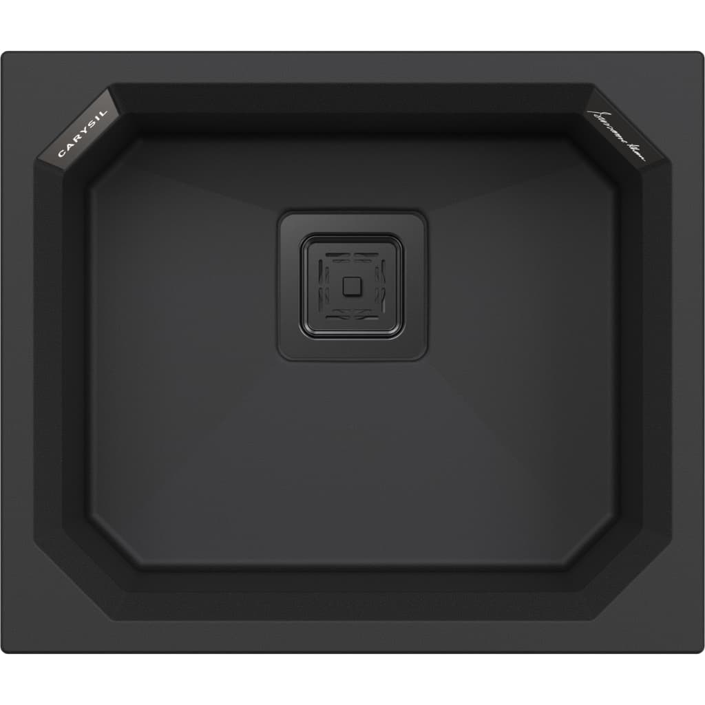 Crystal Series Quartz Kitchen Sink 24" × 18" x 8" ( 610 x 457 x 200mm) | Charcoal Finish | Top Mount, Under Mount & Flush Mount Installation | Included Accessories: Plumbing Kit | Slab Cutting Size: 562 x 409mm