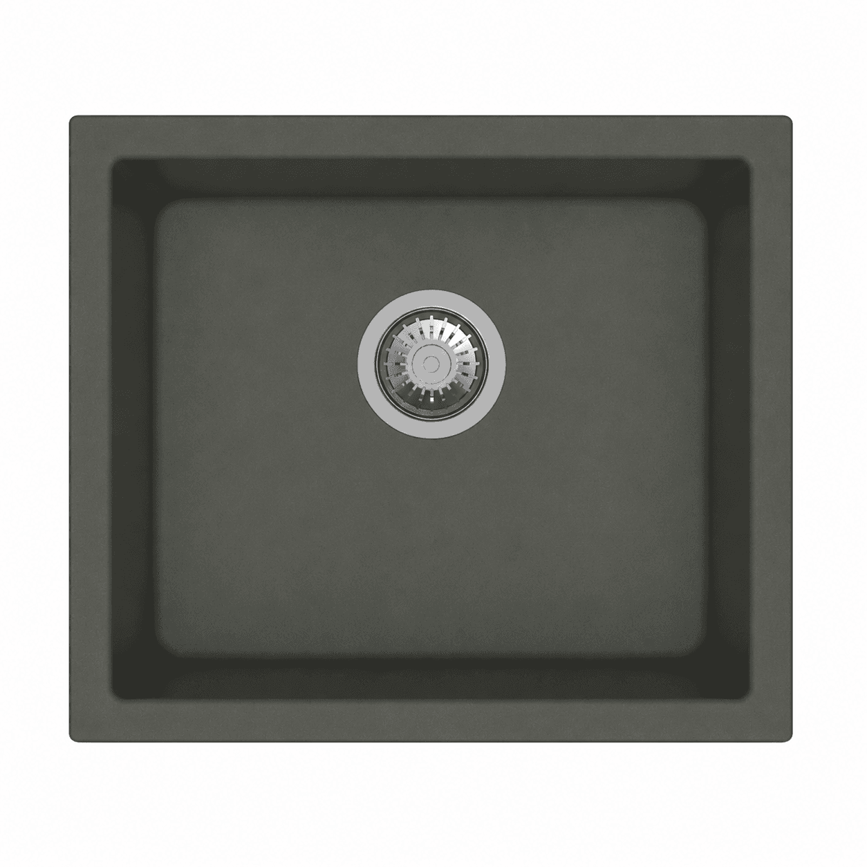 Salsa Series Quartz Kitchen Sink 21" × 18" x 8" ( 533 x 457 x 200mm) | Concrete Finish | Top Mount, Flush Mount & Under Mount Installation | Included Accessories: Plumbing Kit | Slab Cutting Size: 469 x 394mm