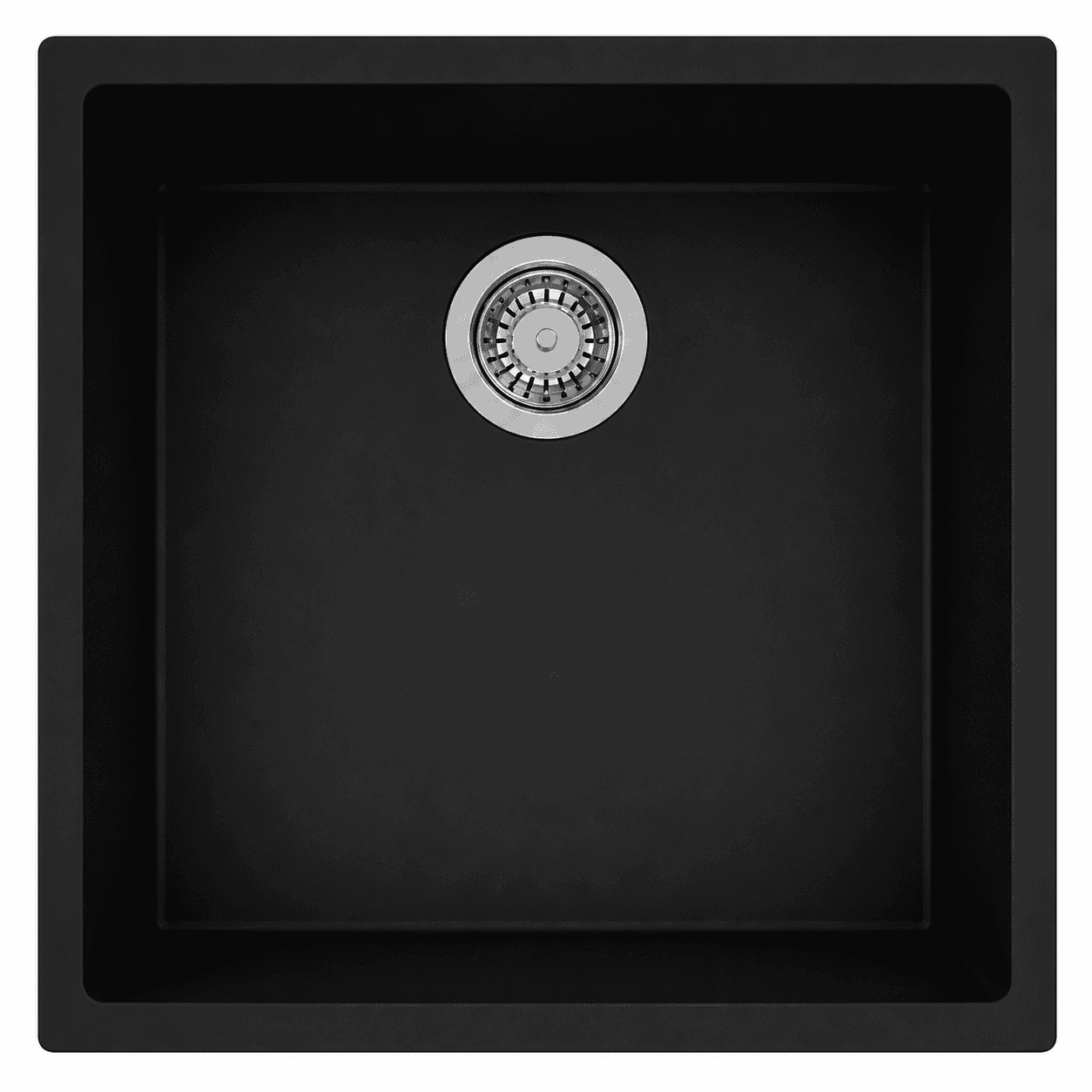 Smart Series Quartz Kitchen Sink 21" × 18" x 8" ( 530 x 460 x 200mm) | Nera Finish | Top Mount, Under Mount & Flush Mount Installation | Included Accessories: Plumbing Kit | Slab Cutting Size: 500 x 400mm