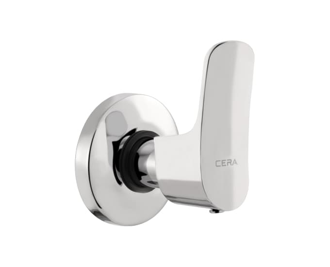 Perla Flush Cock | Chrome Finish | Exposed Part (Lever, Cartridge Sleeve, Flange) (Compatible With Concealed Part F4060102 sold separately)