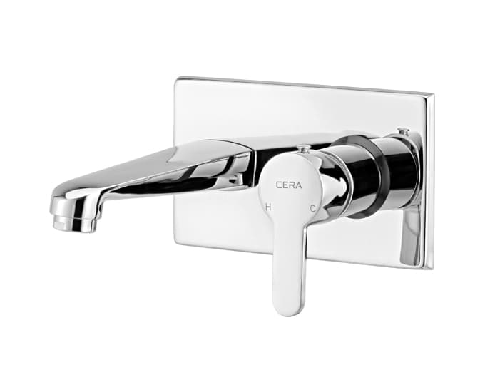 Victor Exposed Part for Wall Mounted Single Lever Basin Mixer (Hot & Cold Water) | Compatible With Concealed Part F4065103 sold separately | Chrome Finish