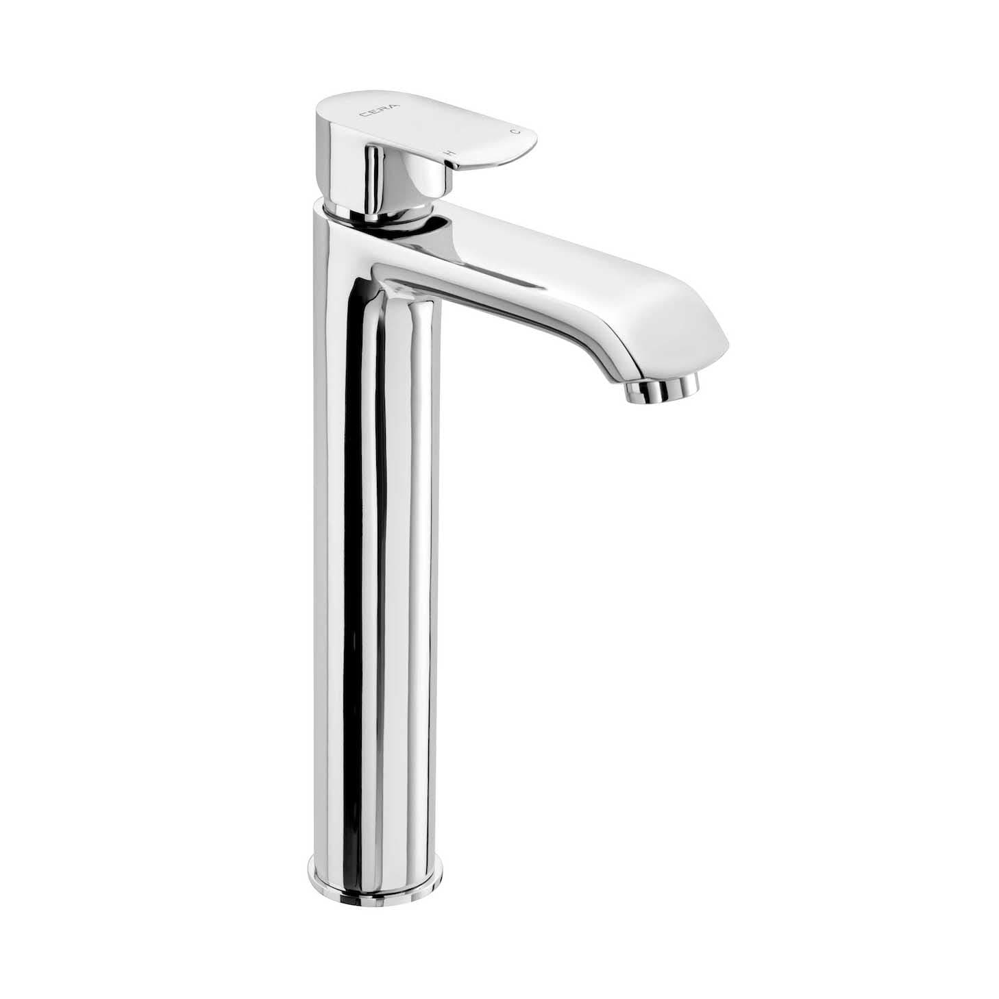 Chromo Single Lever Basin Mixer (Hot & Cold Water) | Chrome Finish | Extended Body 300 mm (12") and 600 mm Braided Connection Pipe