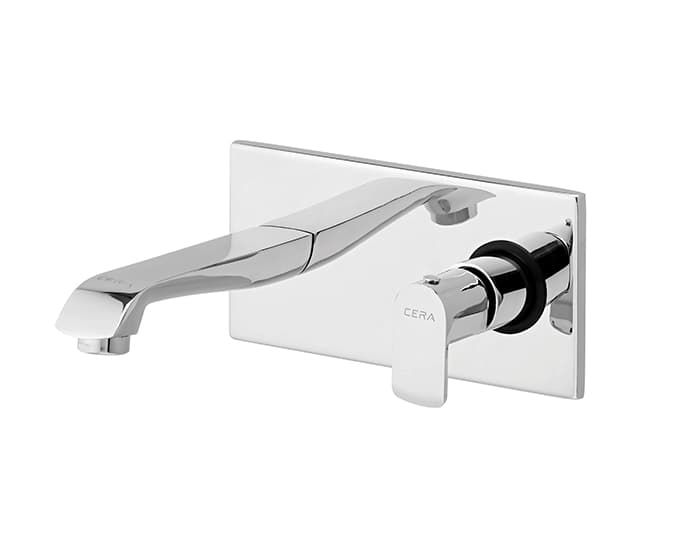 Chromo Exposed Part Wall Mounted Single Lever Basin Mixer (Hot & Cold Water) | Compatible With Concealed Part F4055101 sold separately | Chrome Finish