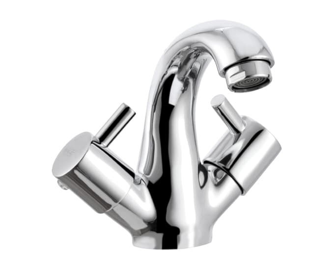 Garnet Basin Mixer (Hot & Cold Water) | Chrome Finish | With 450 mm braided connection pipe
