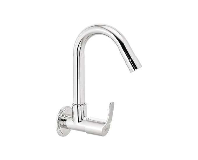 Vivana Kitchen Faucet (Cold Water Only) With 150 mm (6") Long Swivel Spout and Wall Flange | Chrome Finish | For Kitchen use