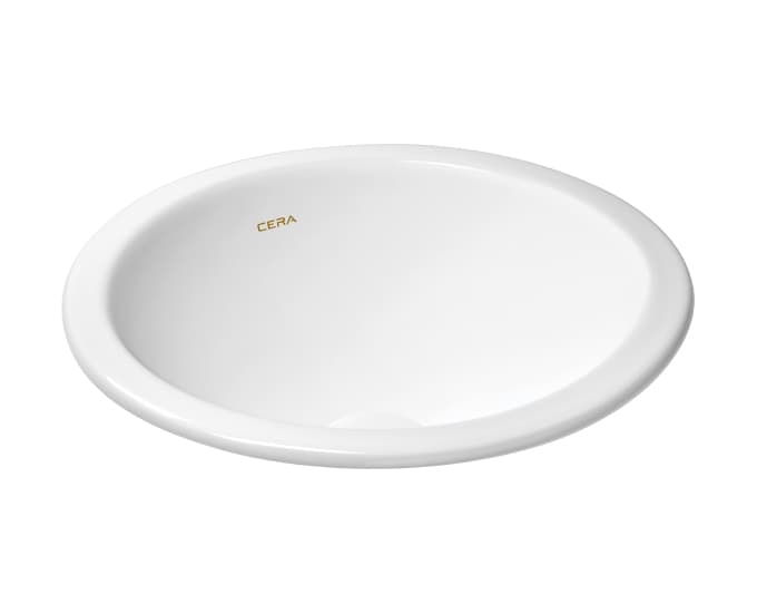 Circle Counter Wash Basin | Without Tap Hole Provision | Finish: Snow White | Size: 380 x 380 x 150 mm
