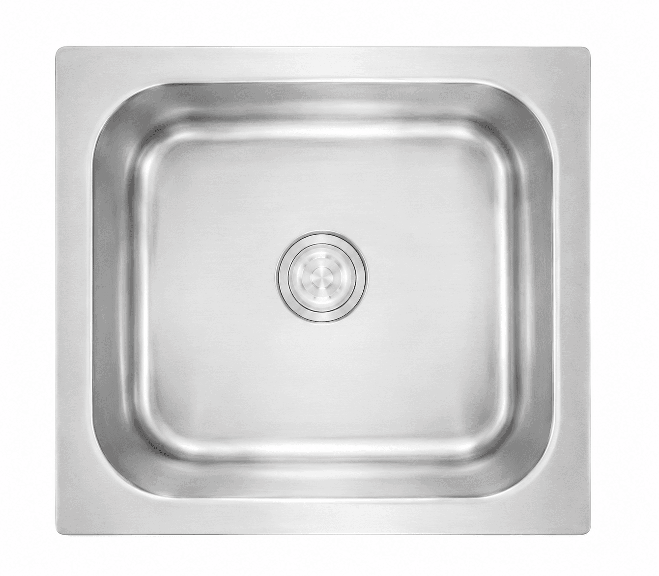 Dura Single bowl Kitchen Sink 16" X 14" X 7" (406x356x175mm) | SS 304 grade | Satin Finish | Suitable for Topmount, Undermount & Inset | Included: Waste coupling | Slab Cutting Size: 356 x 305mm