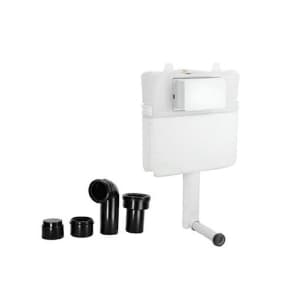 Concealed Cistern Without Frame with "S" Type Drain Pipe Connection Set | White Finish | With Dual Flush 3/6L | Without Flush Plate