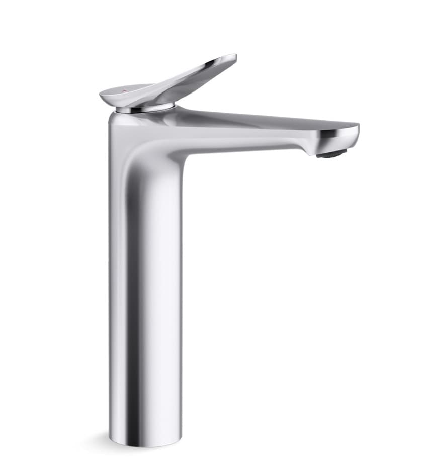 Fluence Single Lever Basin Mixer (Hot & Cold Water) | With 257 mm Extended Body & 600 mm Braided Connection Pipe | Chrome Finish