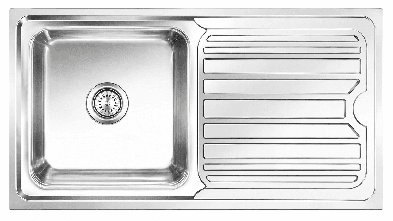 Kitchen Sink Single Bowl With Drain | Size: 37" X 18" X 9" | Material: Stainless Steel | Satin Finish