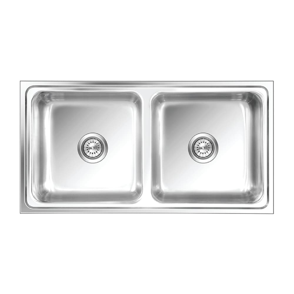 Double Bowl Kitchen Sink | Size: 37" X 18" X 9" | Material: Stainless Steel | Satin Finish