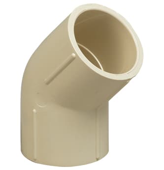 CPVC Shoe - ¾″ (20mm) | For hot and cold water plumbing | Max operating temperature: 93°C | Elbow 45 Degree
