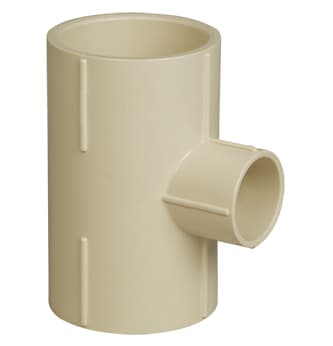 CPVC Reducing Tee -2½″ x 1" (65mm x 25mm) | For hot and cold water plumbing | Max operating temperature: 93°C