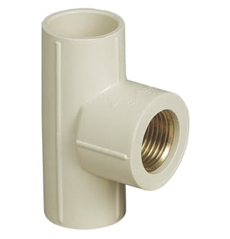 CPVC Brass Reducer Tee - ¾″ x ½″ (20mm x 15mm) | For hot and cold water plumbing | Max operating temperature: 93°C