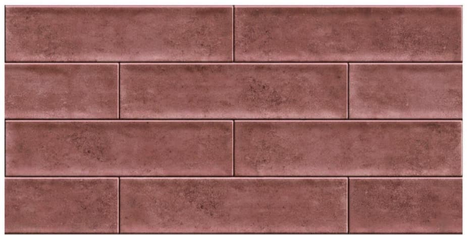 Subway Wall Tile | Size: 300 x 600 mm (1 ft x 2 ft) | Surface: Grooved | Finish: Glossy | Vitrified Tile | Coverage Per Box: 10 sq. ft. | Box Quantity: 5 pcs | Color: Pink
