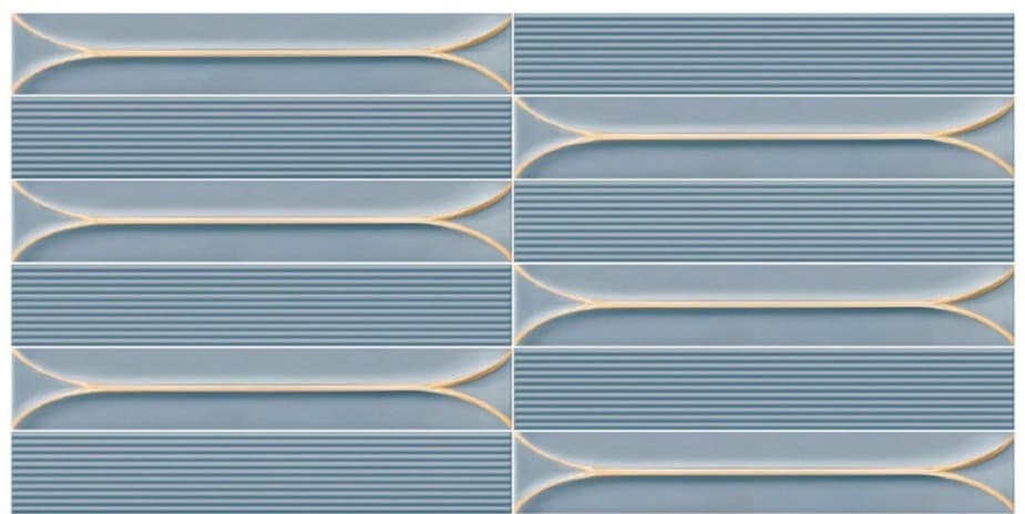 Subway Wall Tile | Size: 300 x 600 mm (1 ft x 2 ft) | Surface: Grooved | Finish: Glossy | Vitrified Tile | Coverage Per Box: 10 sq. ft. | Box Quantity: 5 pcs | Color: Blue